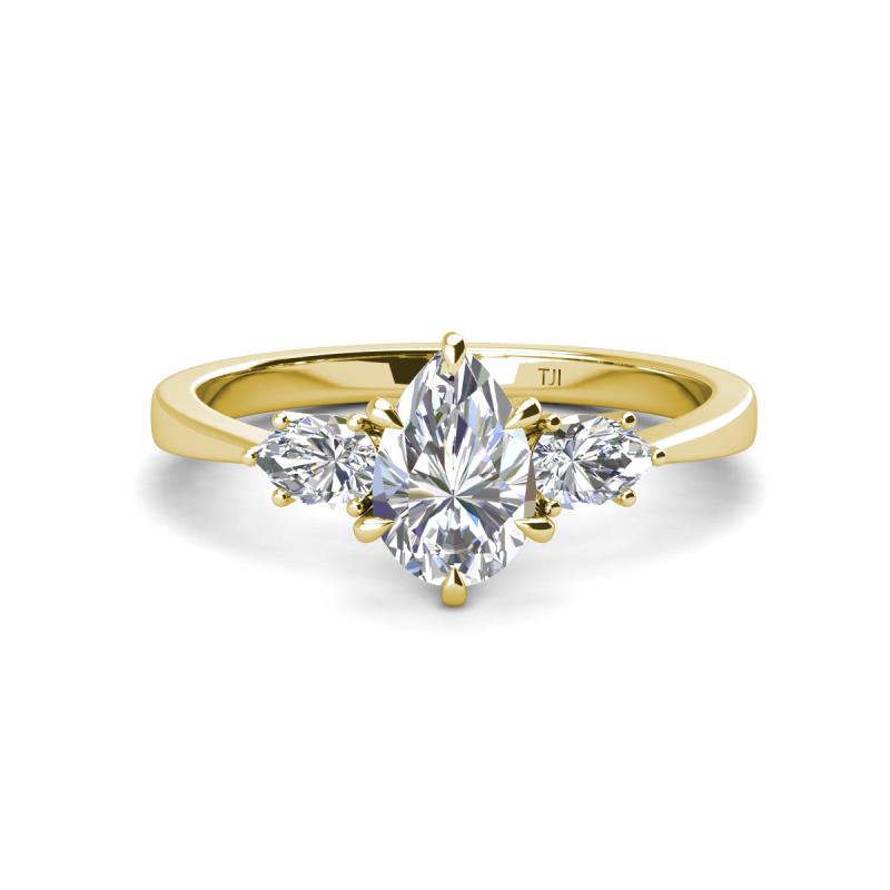 Naomi 2.10 ctw IGI Certified Lab Grown Diamond Pear Shape (9x6 mm) Three Stone Engagement Ring 