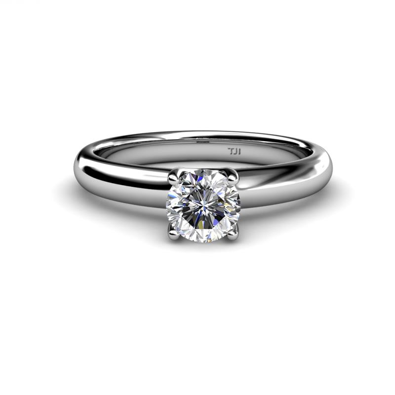 Bianca 6.50 mm Round Forever One Moissanite Solitaire Engagement Ring 