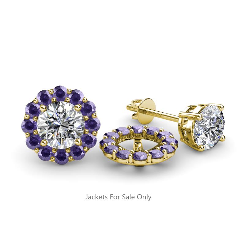 Serena 0.48 ctw (2.00 mm) Round Iolite Jackets Earrings 