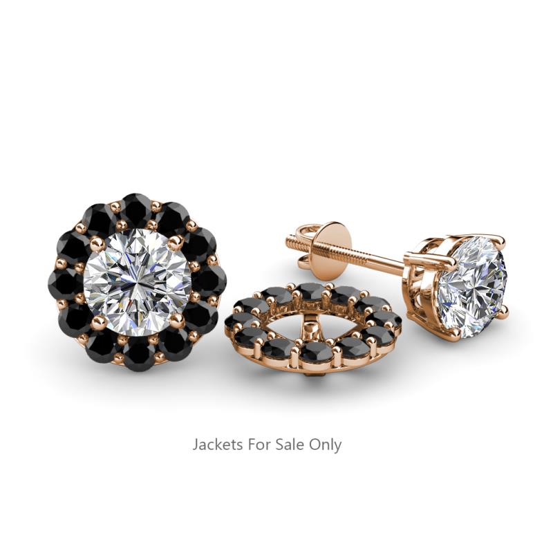 Serena 0.69 ctw (2.00 mm) Round Black Diamond Jackets Earrings 