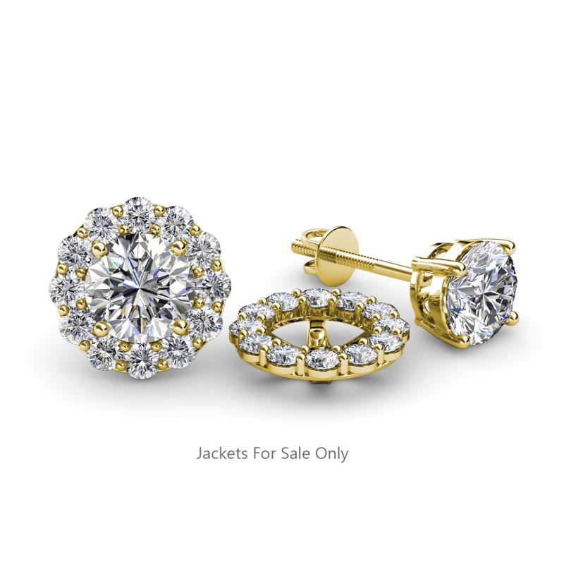 Serena 0.66 ctw (2.00 mm) Round Natural Diamond Jackets Earrings 