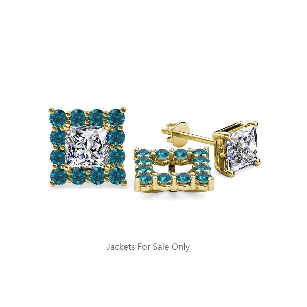 Serena Blue Diamond Jacket Earrings 