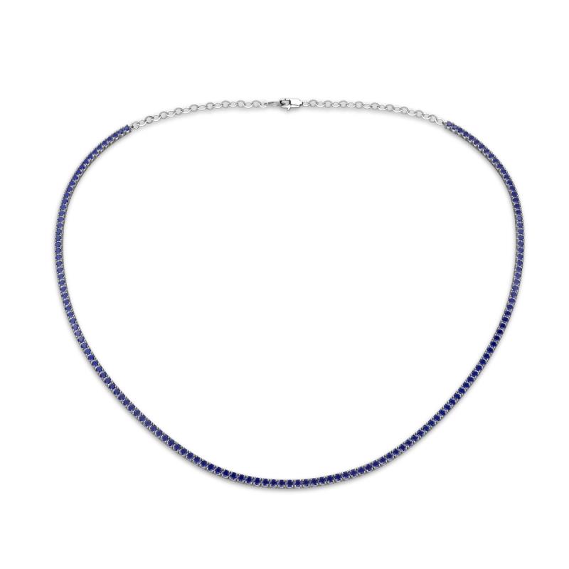 Diamond and Sapphire Tennis Necklace in 18K Gold