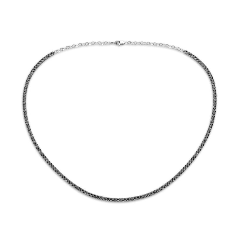 Gracelyn 1.70 mm Round Black Diamond Adjustable Tennis Necklace 