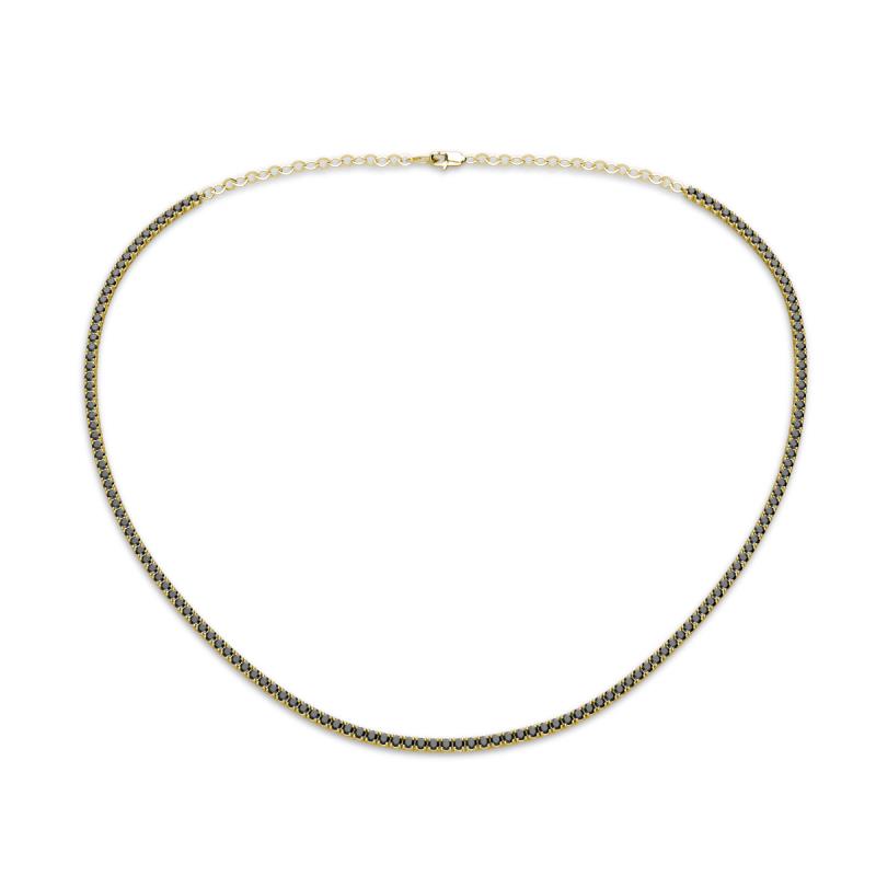 Gracelyn 1.70 mm Round Black Diamond Adjustable Tennis Necklace 