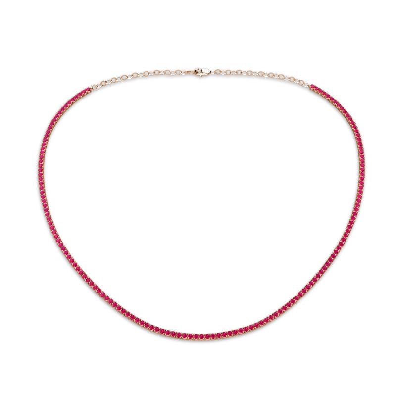 Gracelyn 1.70 mm Round Ruby Adjustable Tennis Necklace 