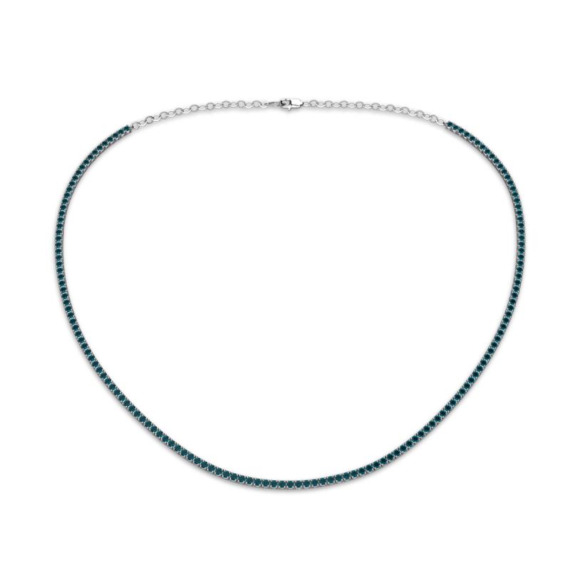 Gracelyn 1.70 mm Round Blue Diamond Adjustable Tennis Necklace 