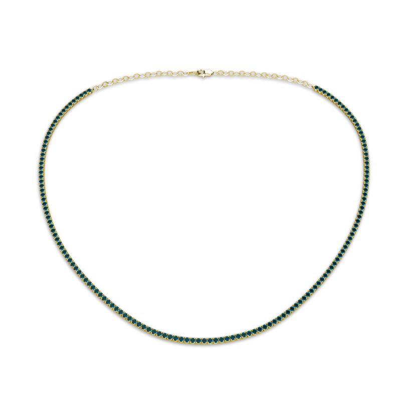Gracelyn 1.70 mm Round Blue Diamond Adjustable Tennis Necklace 