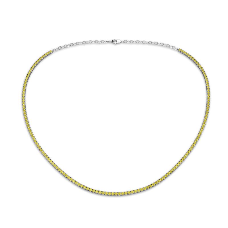 Gracelyn 1.70 mm Round Yellow Diamond Adjustable Tennis Necklace 