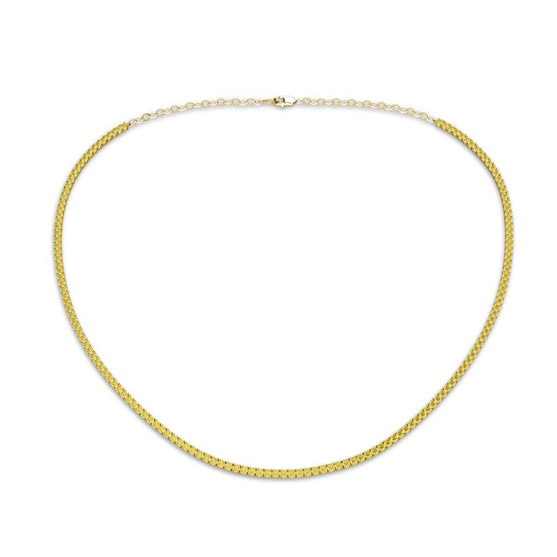 Gracelyn 1.70 mm Round Yellow Sapphire Adjustable Tennis Necklace 