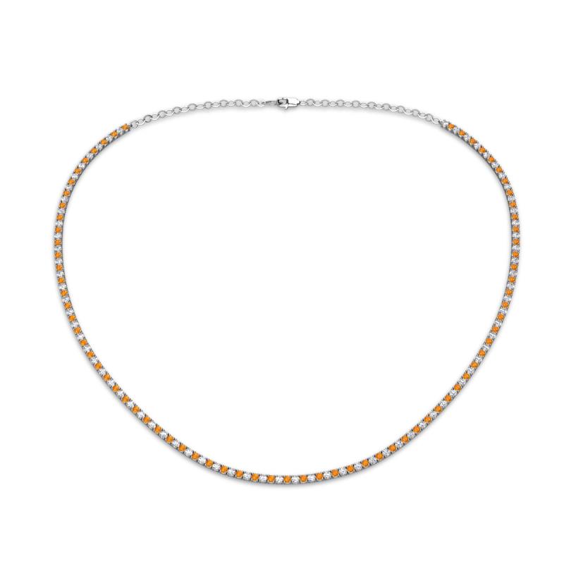 Gracelyn 1.70 mm Round Diamond and Citrine Adjustable Tennis Necklace 