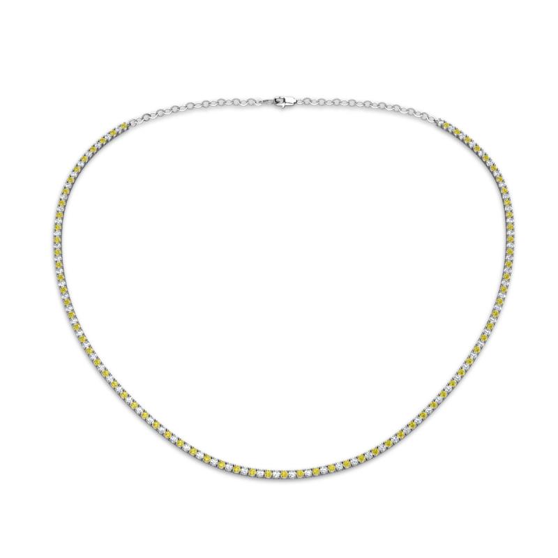 Gracelyn 1.70 mm Round Yellow and White Diamond Adjustable Tennis Necklace 