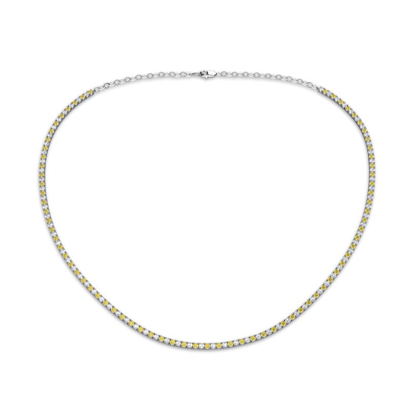 Gracelyn 1.70 mm Round Diamond and Yellow Sapphire Adjustable Tennis Necklace 