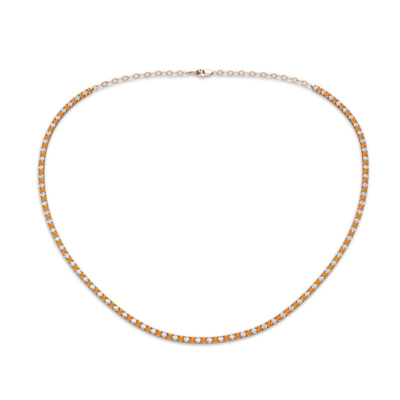 Gracelyn 1.70 mm Round Lab Grown Diamond and Citrine Adjustable Tennis Necklace 