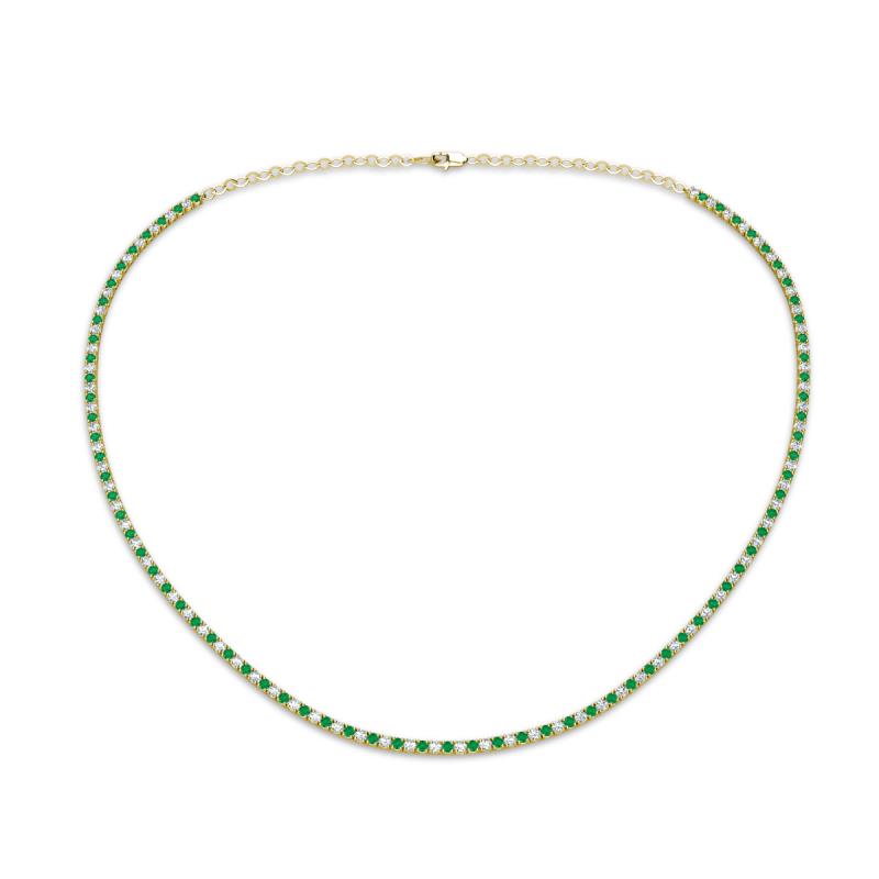 Gracelyn 1.70 mm Round Lab Grown Diamond and Emerald Adjustable Tennis Necklace 