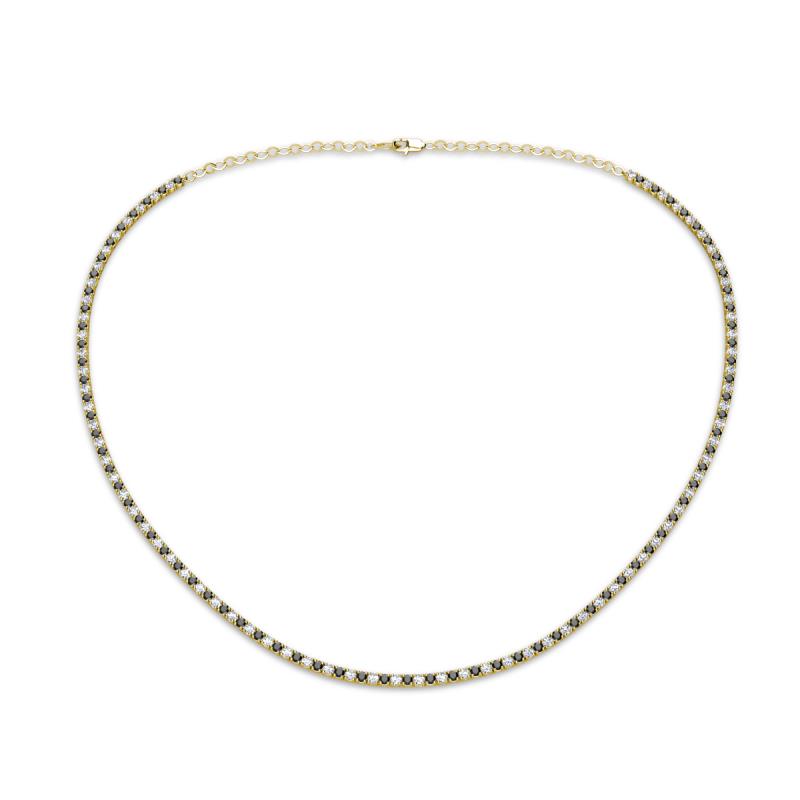 Gracelyn 1.70 mm Round Lab Grown Diamond and Black Diamond Adjustable Tennis Necklace 