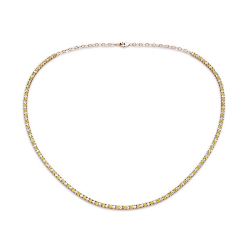 Gracelyn 1.70 mm Round Lab Grown Diamond and Yellow Diamond Adjustable Tennis Necklace 