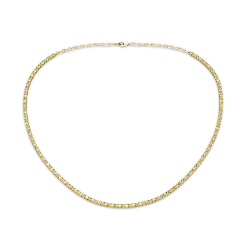 Gracelyn 1.70 mm Round Lab Grown Diamond and Yellow Sapphire Adjustable Tennis Necklace 