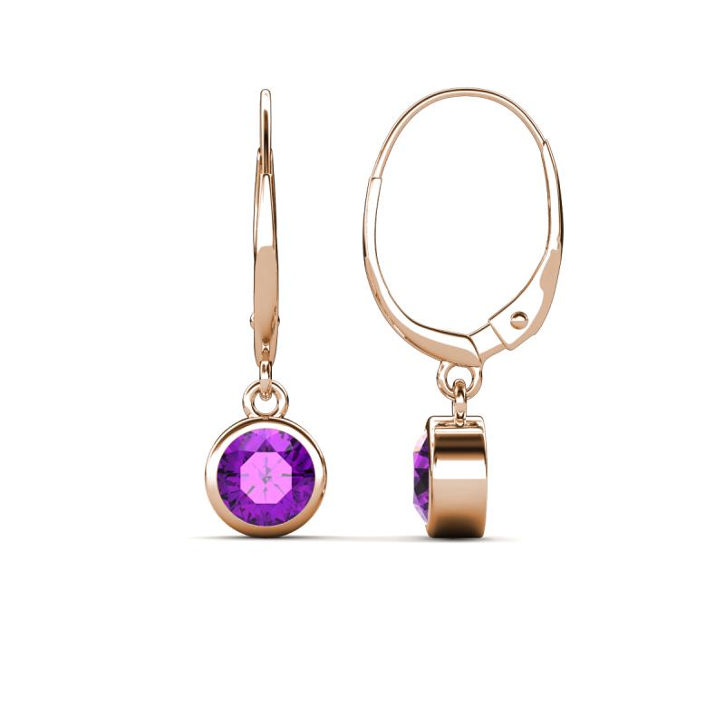 Cara Amethyst (5mm) Solitaire Dangling Earrings 