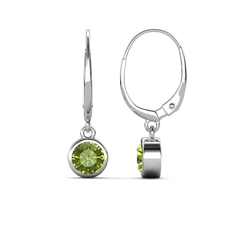 Cara Peridot (5mm) Solitaire Dangling Earrings 