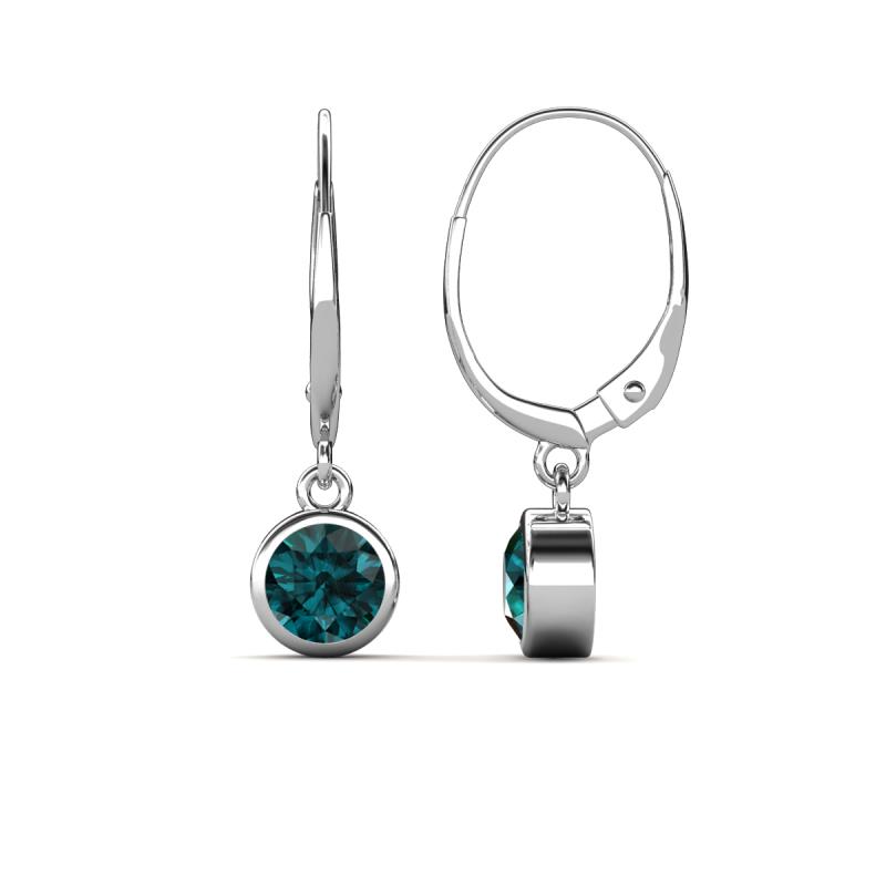 Cara London Blue Topaz (5mm) Solitaire Dangling Earrings 