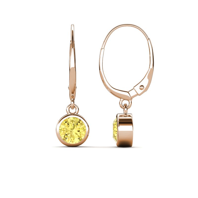 Genuine Yellow Sapphire Dangle Earrings 14k Solid Gold, 41% OFF