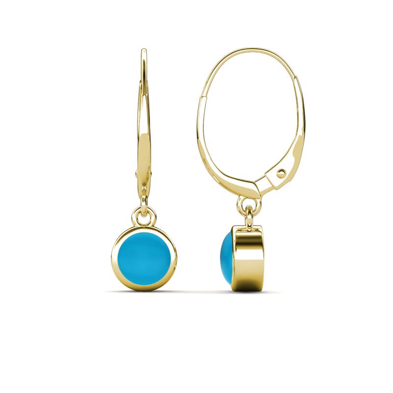 Cara Turquoise (5mm) Solitaire Dangling Earrings 