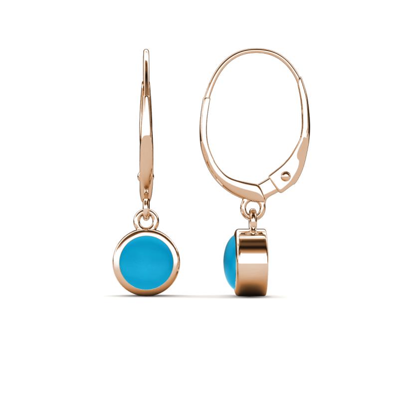 Cara Turquoise (5mm) Solitaire Dangling Earrings 