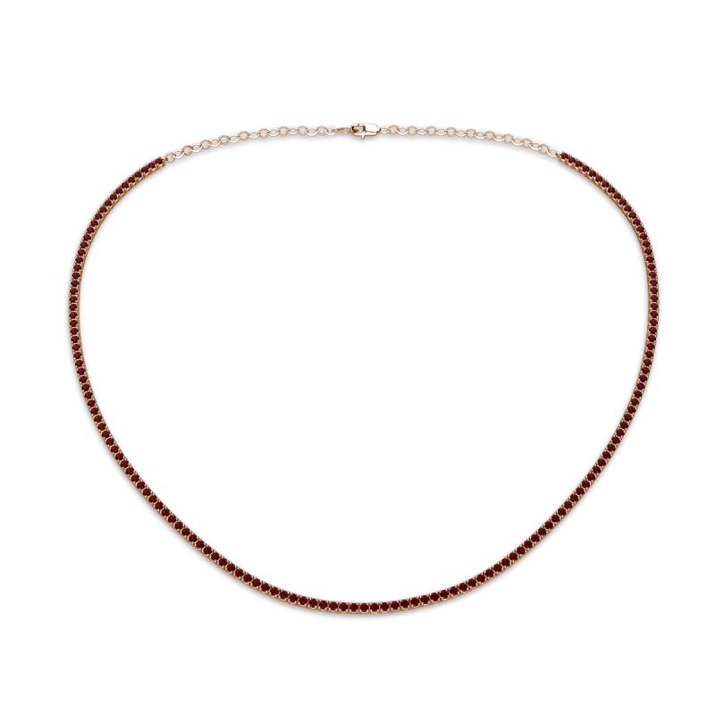 Gracelyn 1.70 mm Round Red Garnet Adjustable Tennis Necklace 