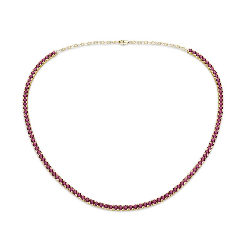 Gracelyn 2.20 mm Round Rhodolite Garnet Adjustable Tennis Necklace 