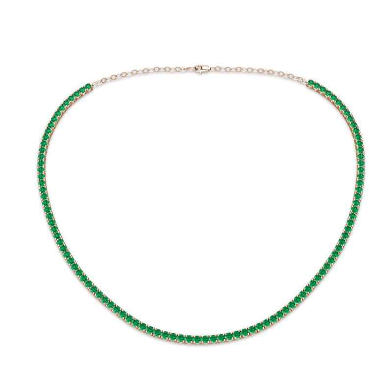 Gracelyn 2.20 mm Round Emerald Adjustable Tennis Necklace 