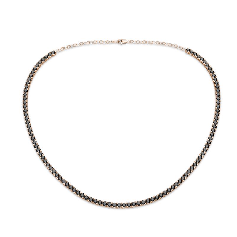 Gracelyn 2.20 mm Round Black Diamond Adjustable Tennis Necklace 