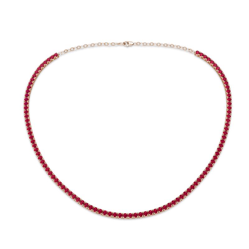 Gracelyn 2.20 mm Round Ruby Adjustable Tennis Necklace 