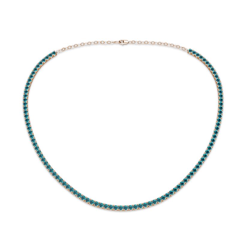 Gracelyn 2.20 mm Round Blue Diamond Adjustable Tennis Necklace 