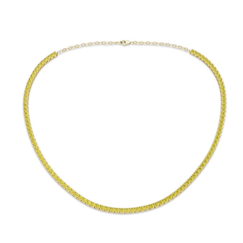 Gracelyn 2.20 mm Round Yellow Diamond Adjustable Tennis Necklace 