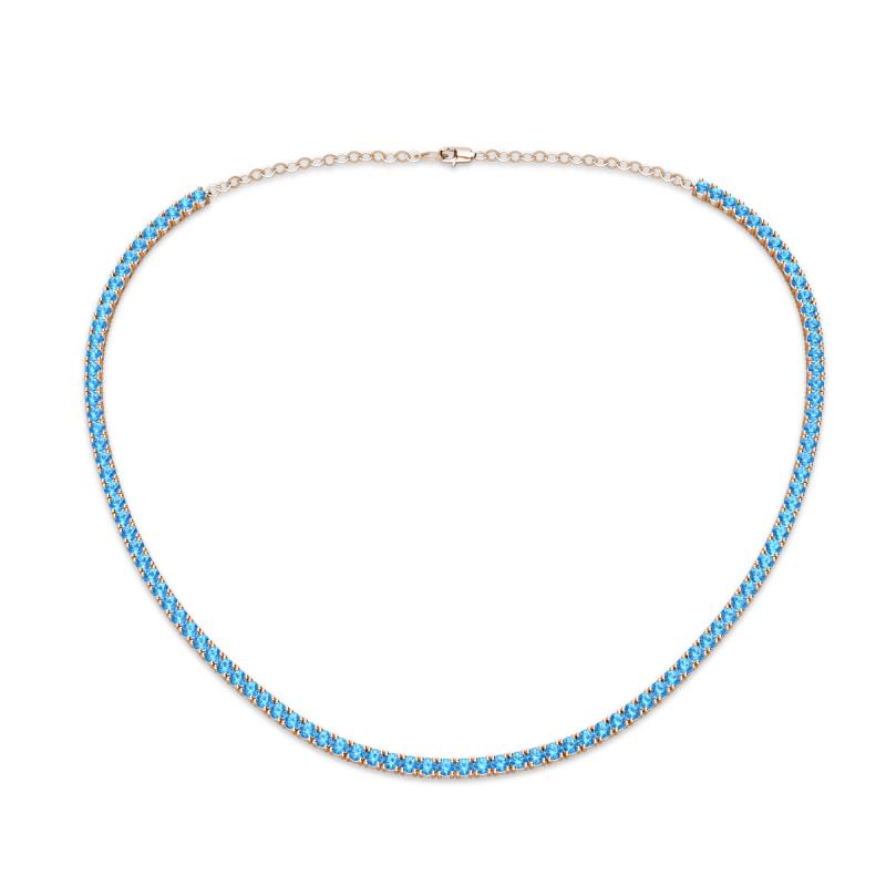Gracelyn 2.20 mm Round Blue Topaz Adjustable Tennis Necklace 