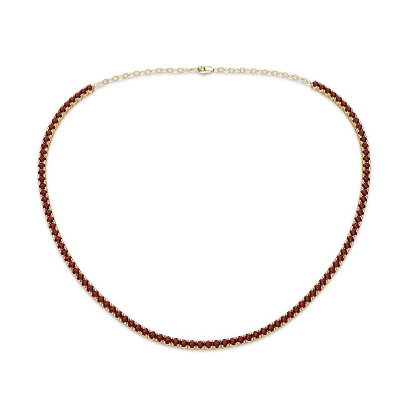 Gracelyn 2.20 mm Round Red Garnet Adjustable Tennis Necklace 