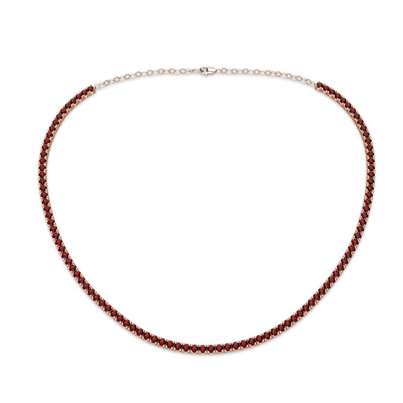 Gracelyn 2.20 mm Round Red Garnet Adjustable Tennis Necklace 