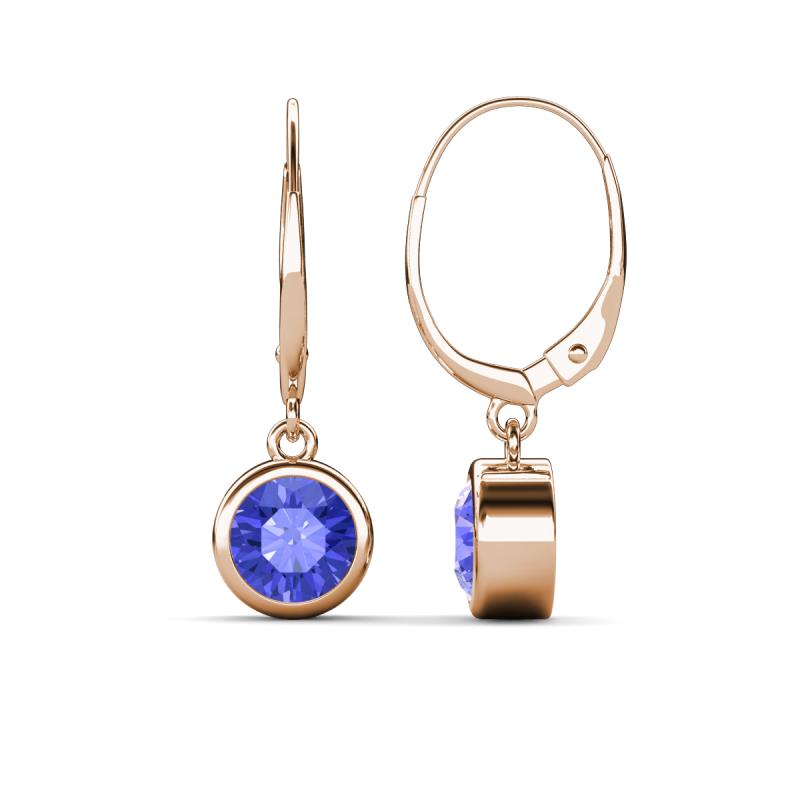 Cara Tanzanite (6.5mm) Solitaire Dangling Earrings 