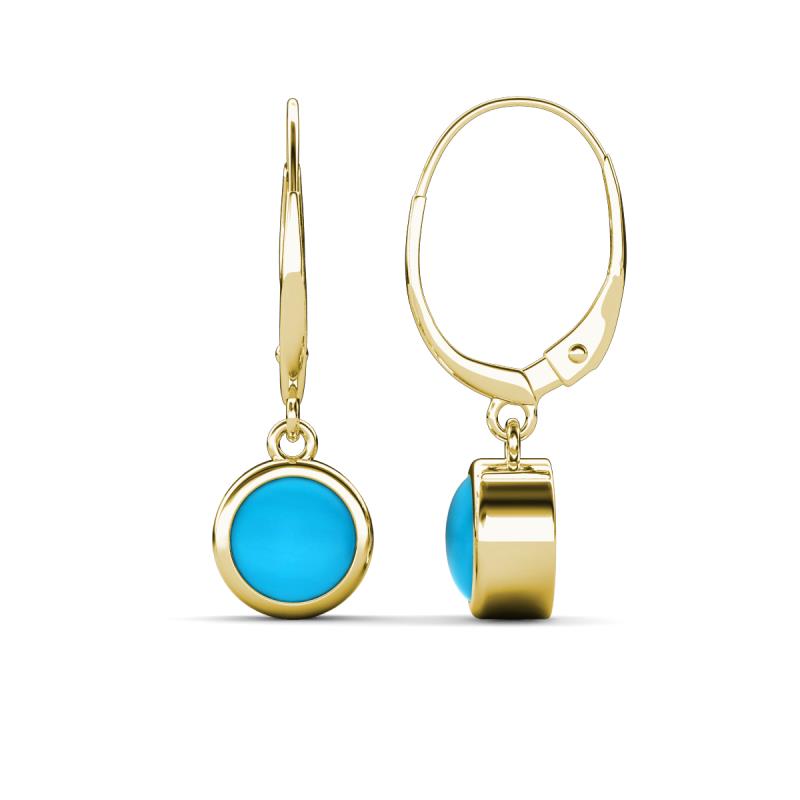 Cara Turquoise (6mm) Solitaire Dangling Earrings 