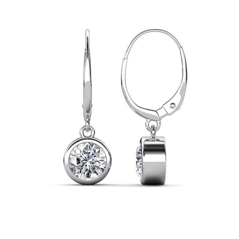 Cara GIA Certified Diamond (6.5mm) Solitaire Dangling Earrings 