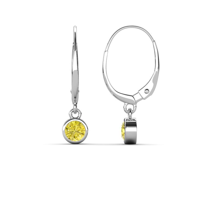 Cara Yellow Diamond (4mm) Solitaire Dangling Earrings 