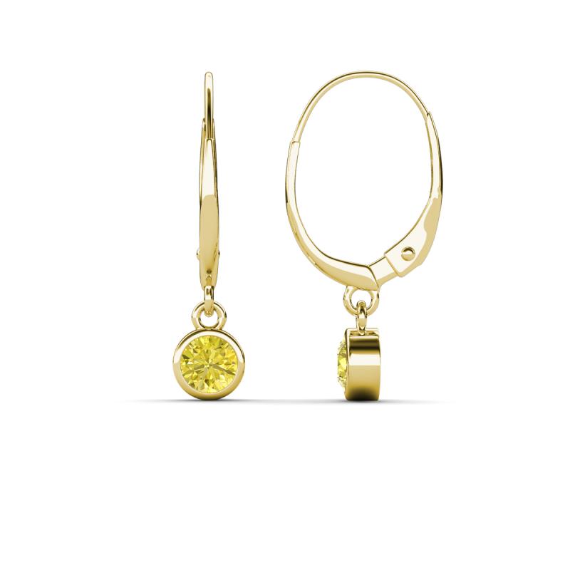 Cara Yellow Diamond (4mm) Solitaire Dangling Earrings 