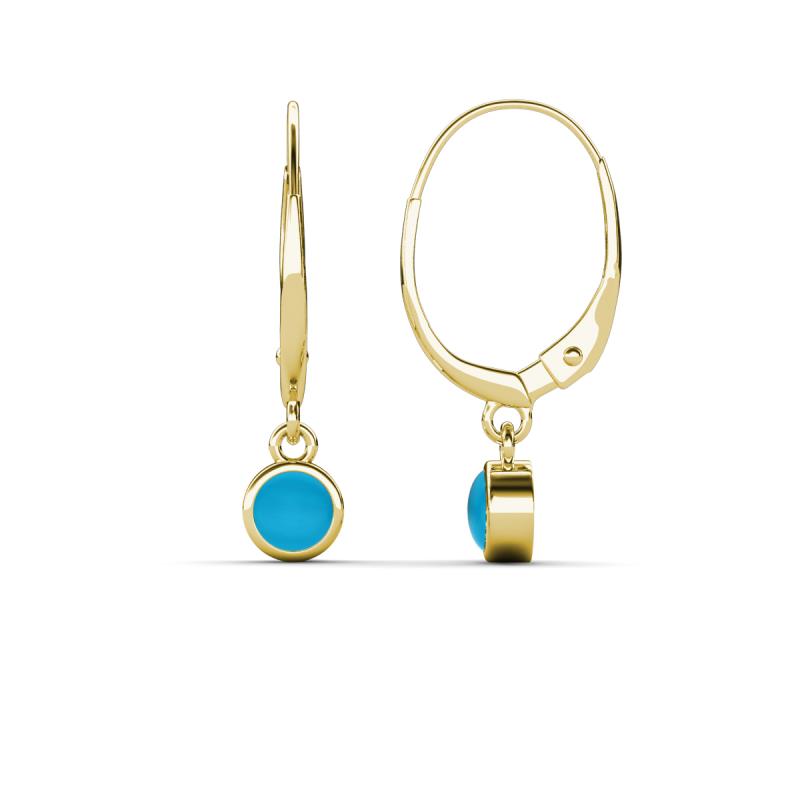 Cara Turquoise (4mm) Solitaire Dangling Earrings 