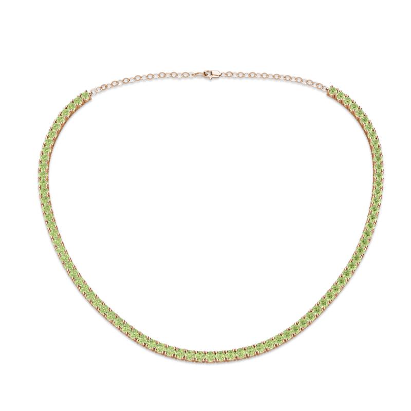 Gracelyn 2.70 mm Round Peridot Adjustable Tennis Necklace 