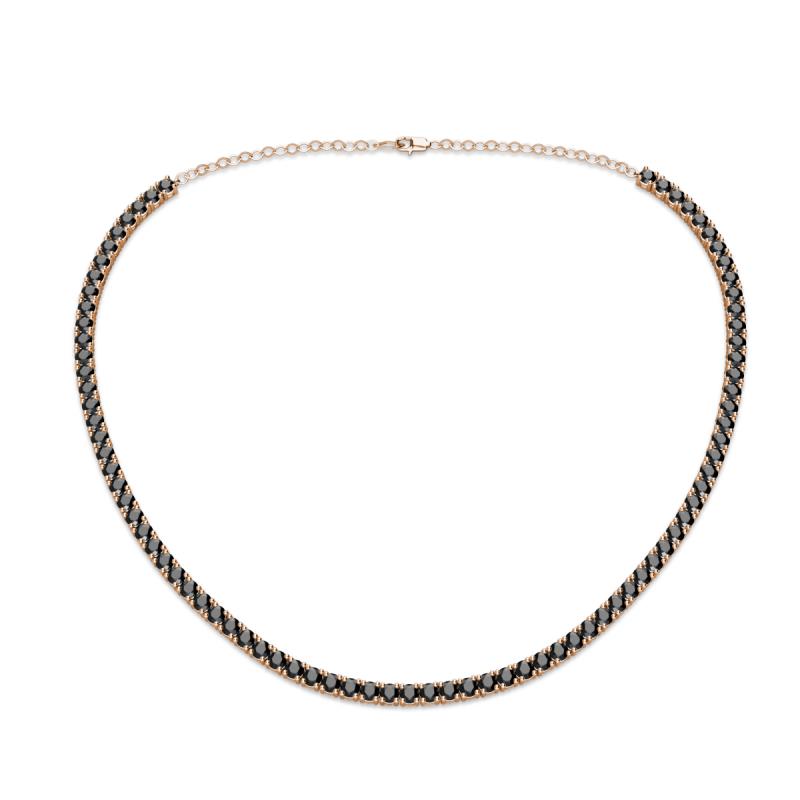 Gracelyn 2.70 mm Round Black Diamond Adjustable Tennis Necklace 