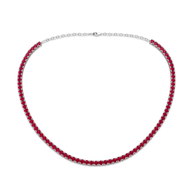 Gracelyn 2.70 mm Round Ruby Adjustable Tennis Necklace 