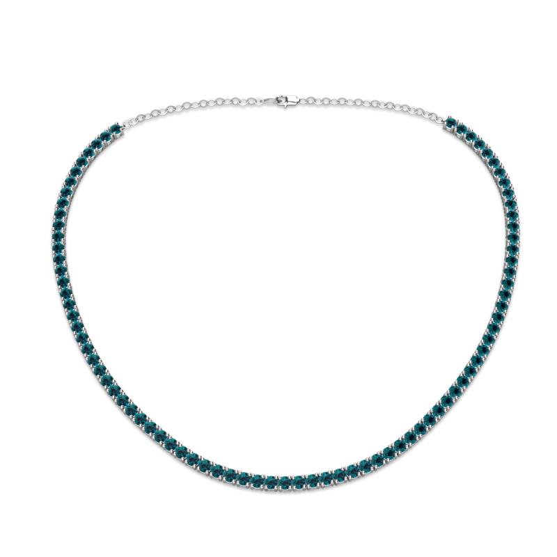 Gracelyn 2.70 mm Round Blue Diamond Adjustable Tennis Necklace 