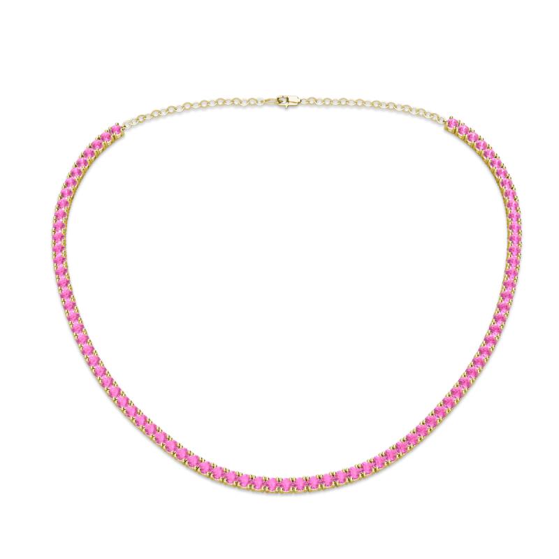 Gracelyn 2.70 mm Round Pink Sapphire Adjustable Tennis Necklace 