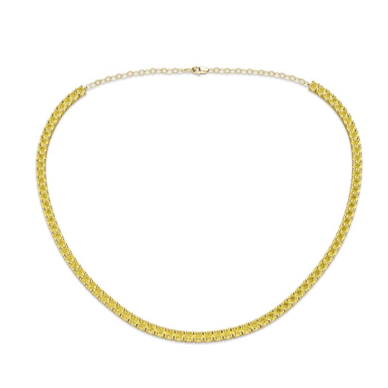 Gracelyn 2.70 mm Round Yellow Sapphire Adjustable Tennis Necklace 